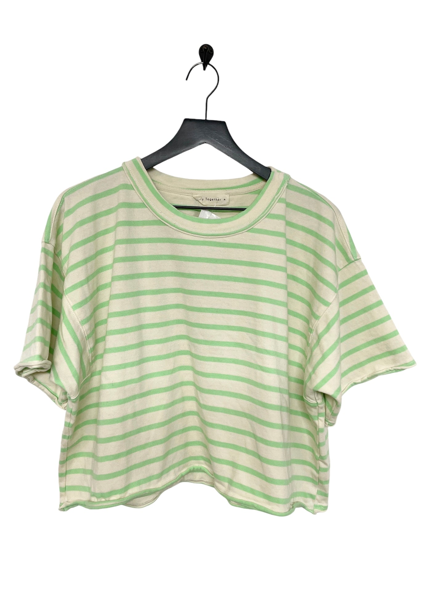 Top Short Sleeve By By Together In Green & Tan, Size: M