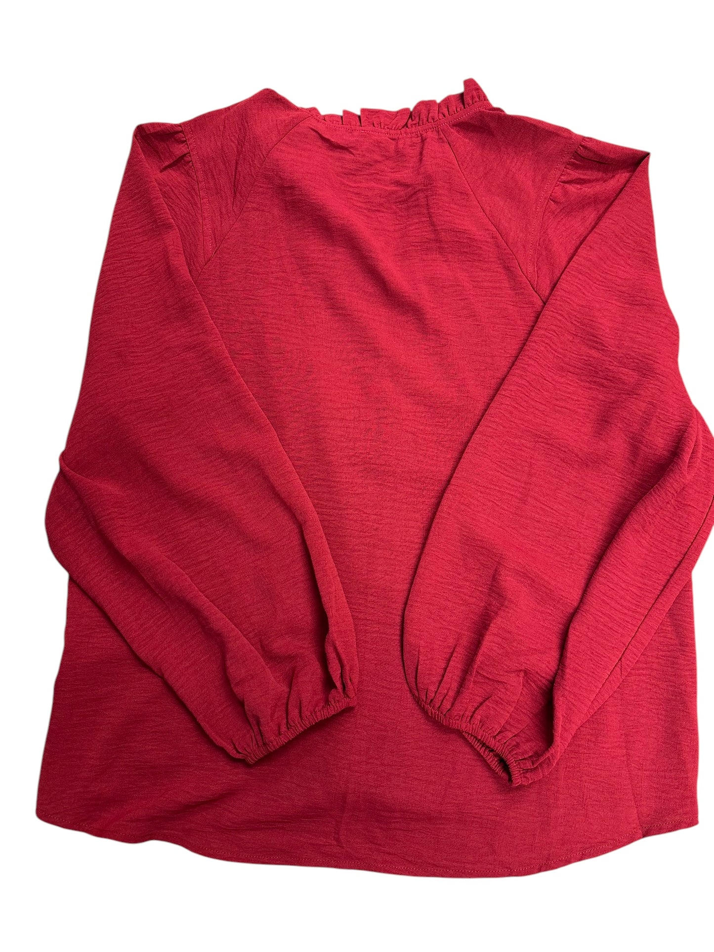 Top Long Sleeve By Cmc In Red, Size: M