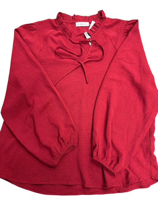 Top Long Sleeve By Cmc In Red, Size: M