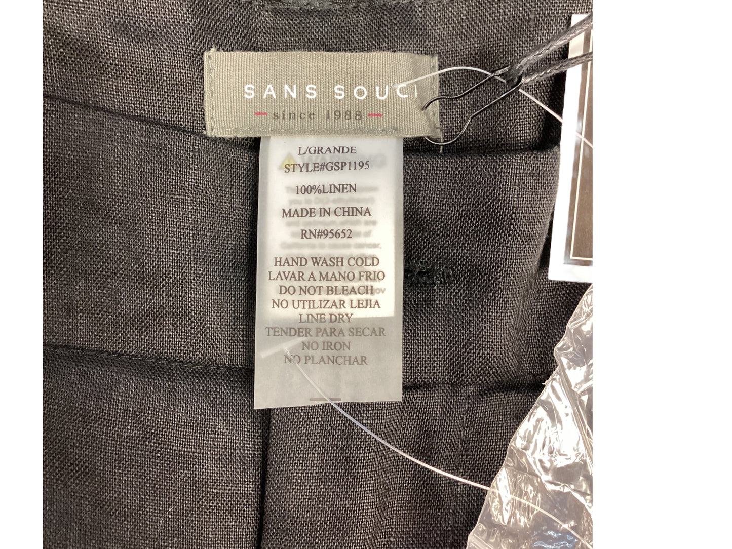 Pants Linen By Sans Souci In Black, Size: L