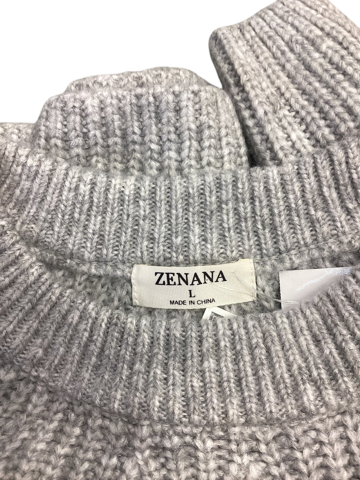 Sweater By Zenana Outfitters In Grey, Size: L