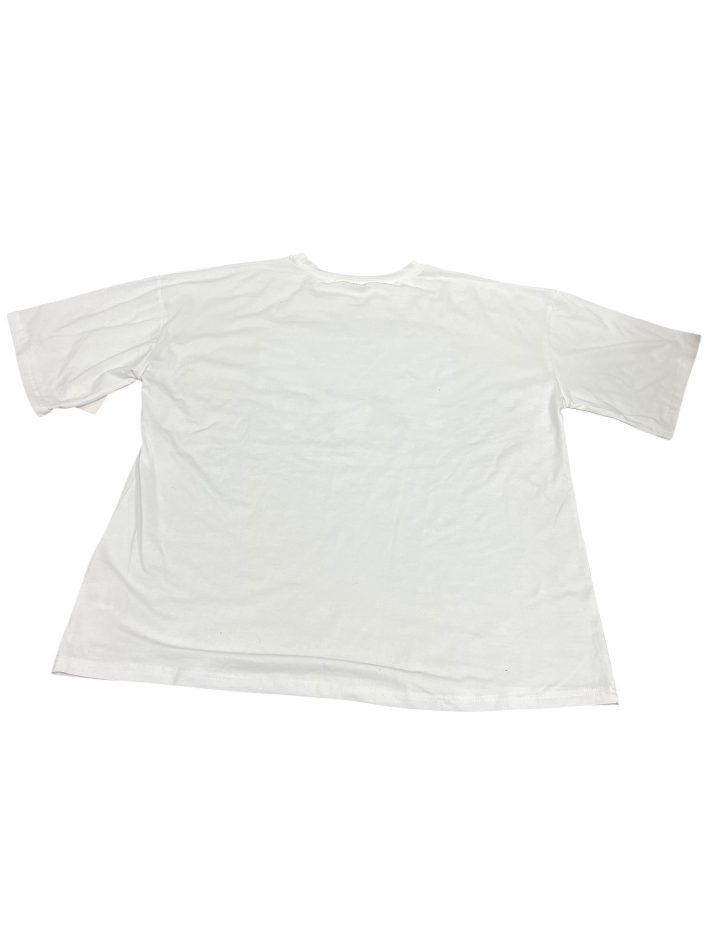 Top Short Sleeve By Shein In White, Size: L