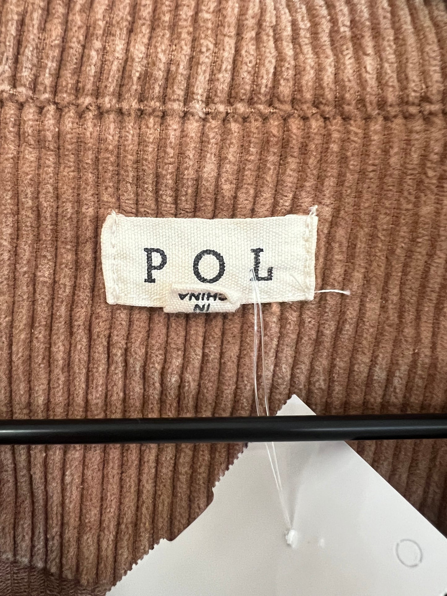 Jacket Shirt By Pol In Brown, Size: S