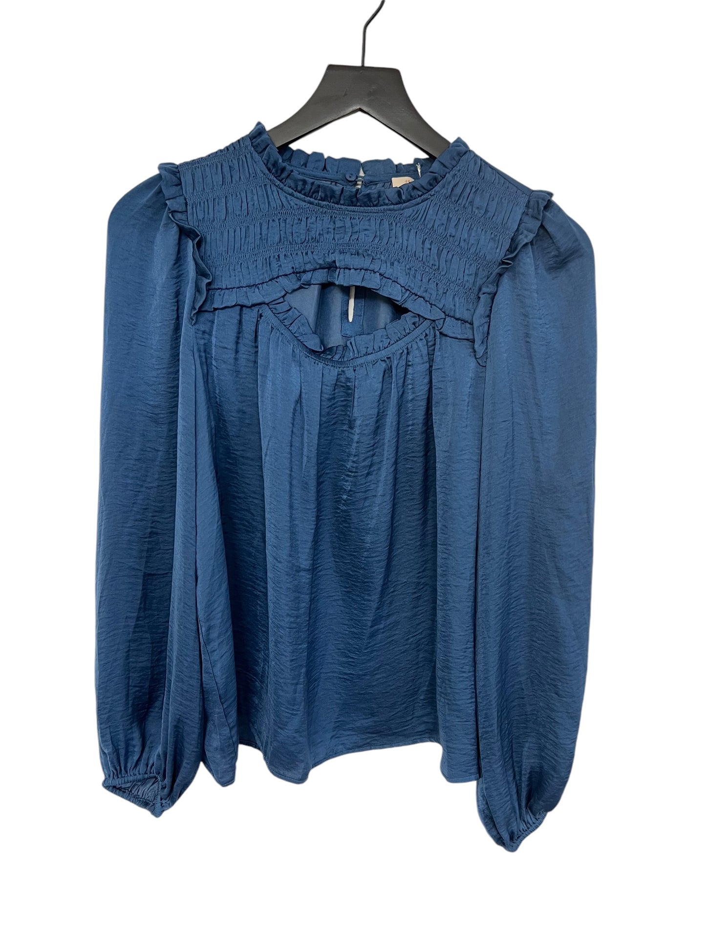 Top Long Sleeve By Skies Are Blue In Blue, Size: S