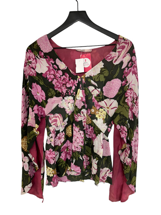 Top Long Sleeve By Valentino-garavani In Floral Print, Size: M