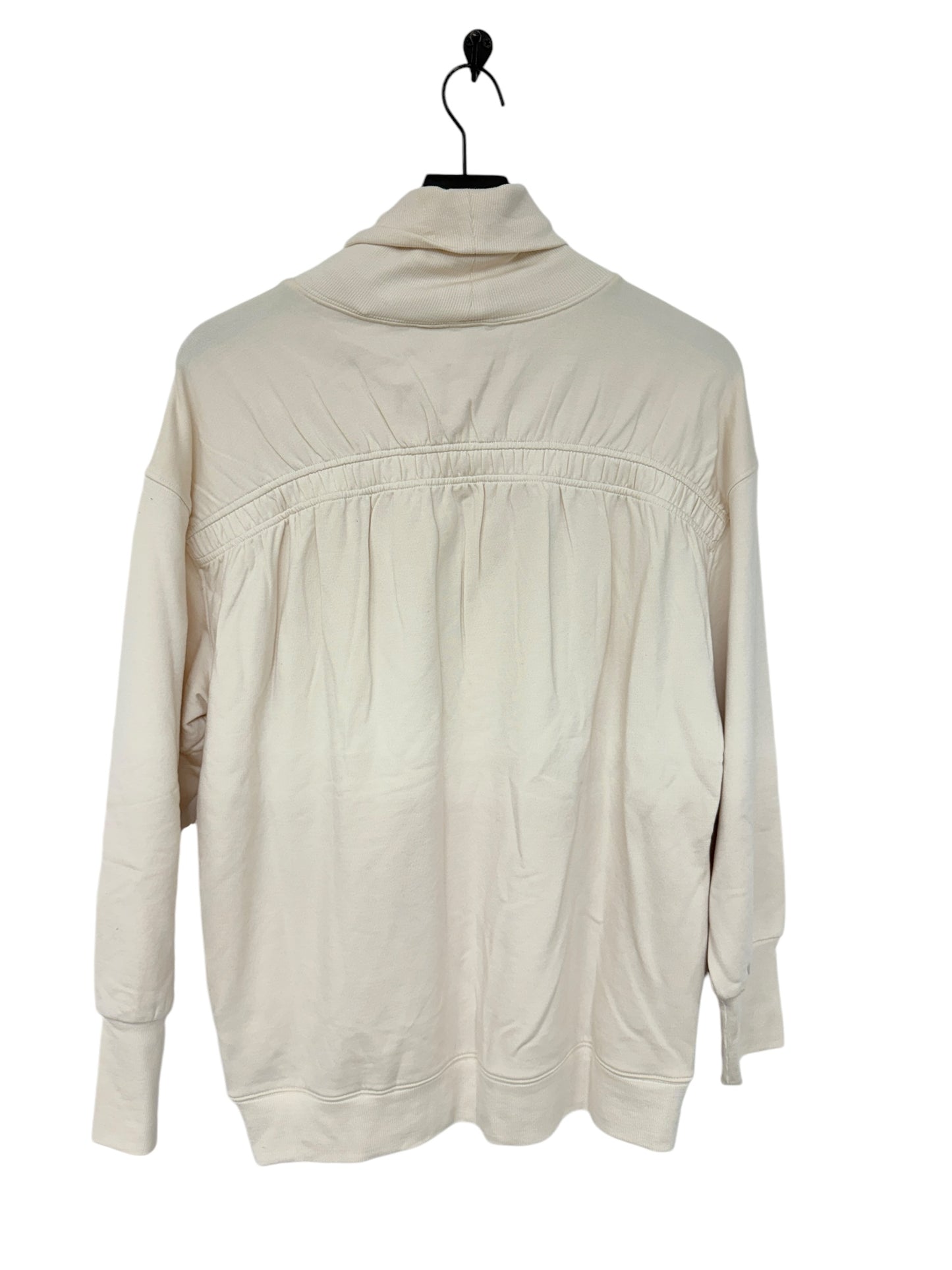 Athletic Top Long Sleeve Collar By Athleta In Cream, Size: M