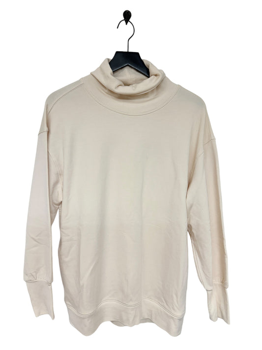 Athletic Top Long Sleeve Collar By Athleta In Cream, Size: M