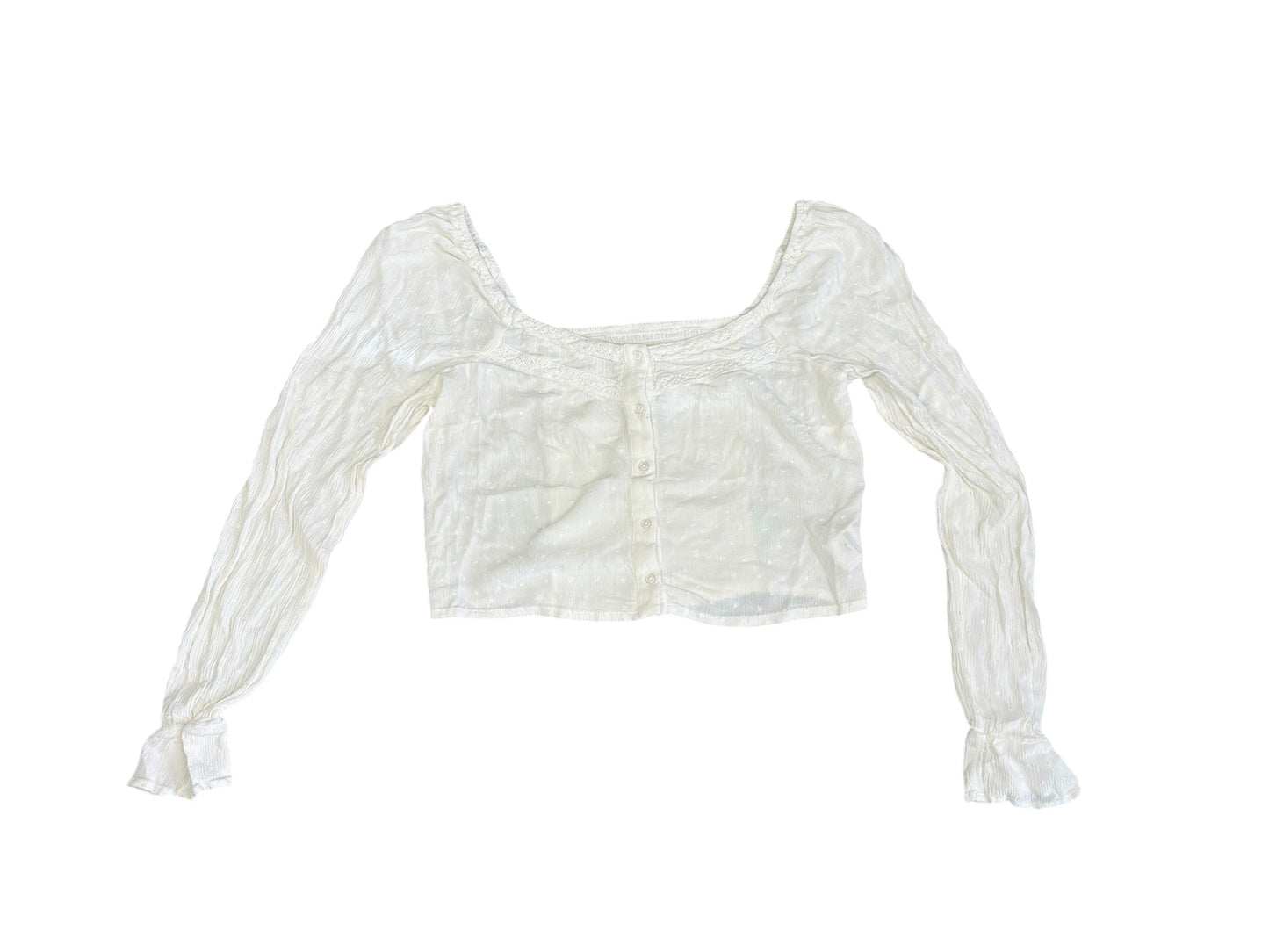 Top Long Sleeve By Cmc In Cream, Size: L