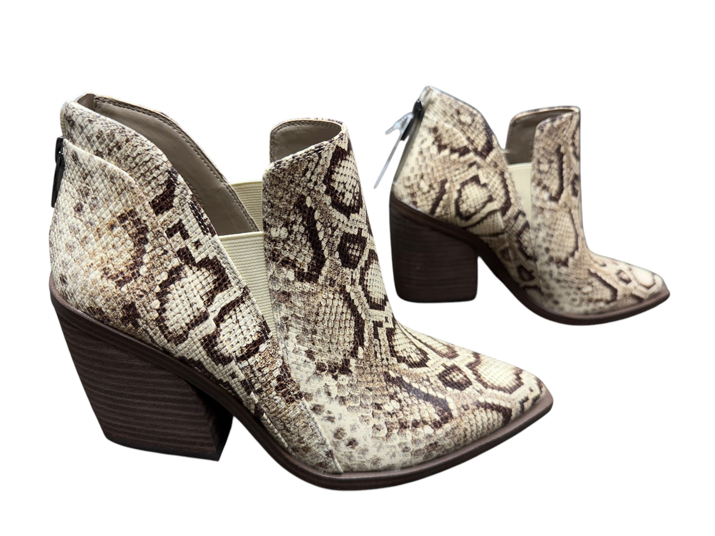 Boots Ankle Heels By Vince Camuto In Snakeskin Print, Size: 9.5