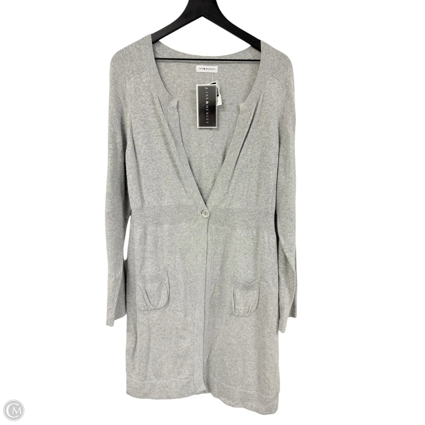 Sweater Cardigan By Cmc In Grey, Size: 3x