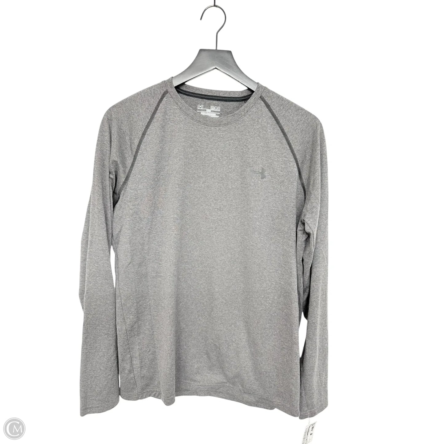 Athletic Top Long Sleeve Crewneck By Under Armour In Grey, Size: M