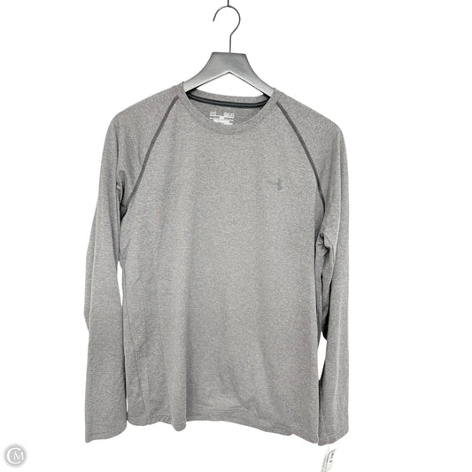 Athletic Top Long Sleeve Crewneck By Under Armour In Grey, Size: M