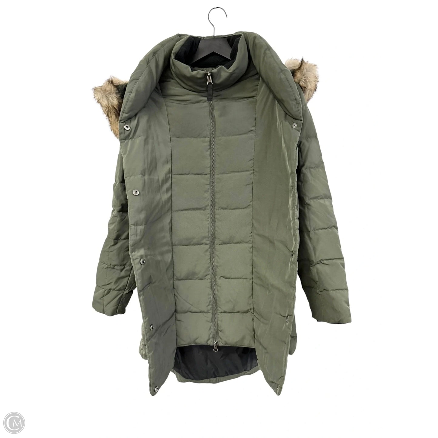 Coat Parka By Eddie Bauer In Green, Size: M