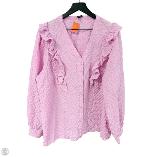 Top Long Sleeve By Vero Moda In Pink, Size: 1x