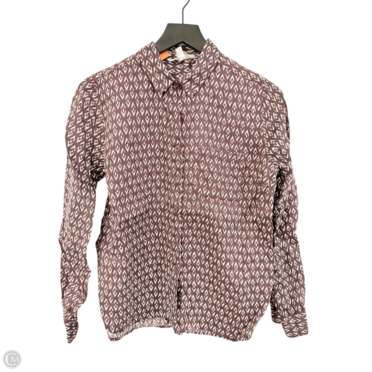 Blouse Long Sleeve By Garnet Hill In Purple, Size: 2