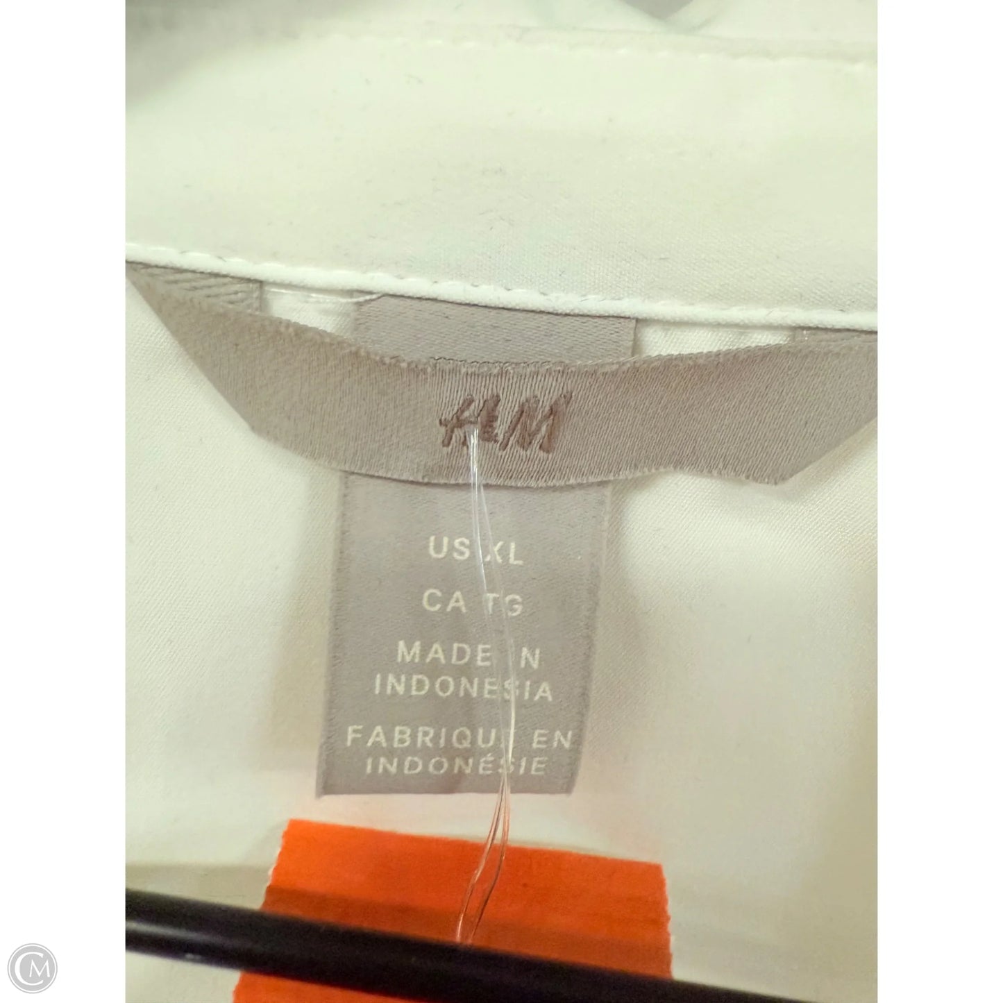 Blouse Long Sleeve By H&m In White, Size: Xl