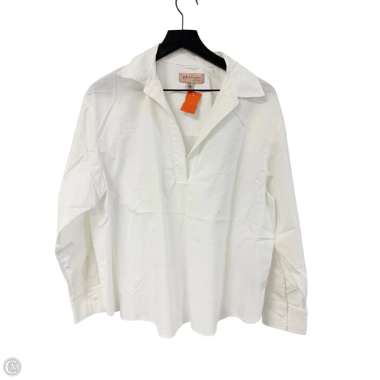 Blouse Long Sleeve By Philosophy In White, Size: Xl
