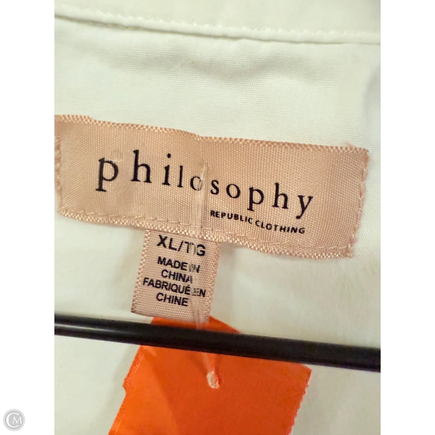 Blouse Long Sleeve By Philosophy In White, Size: Xl