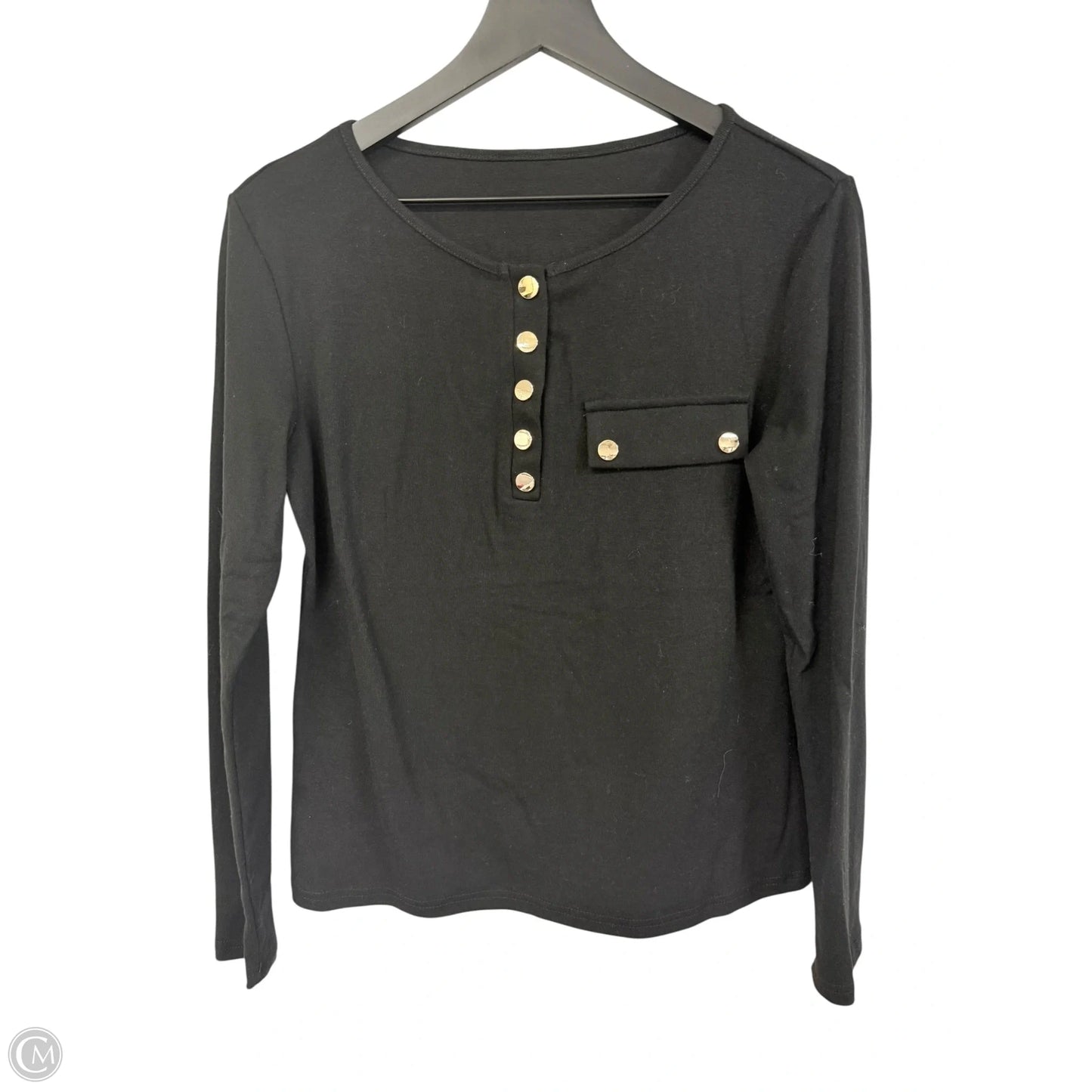 Top Long Sleeve By Cmf In Black, Size: M