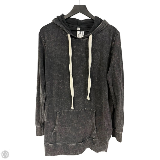 Sweatshirt Hoodie By Zenana Outfitters In Grey, Size: L