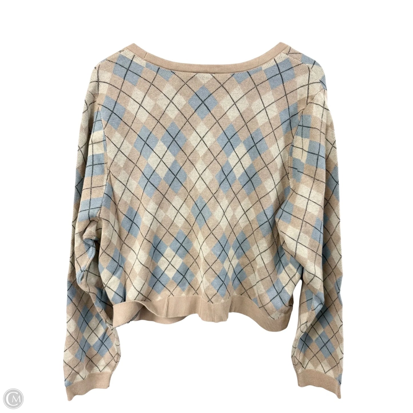 Sweater Cardigan By Torrid In Blue & Tan, Size: 3x