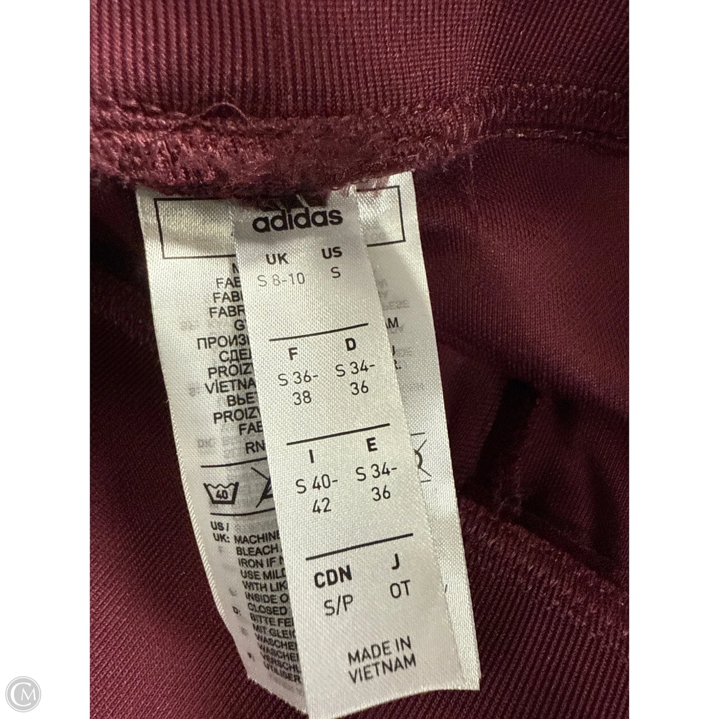 Athletic Pants By Adidas In Red, Size: S