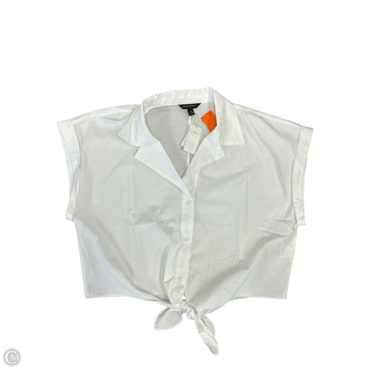 Blouse Short Sleeve By Banana Republic In White, Size: Xl