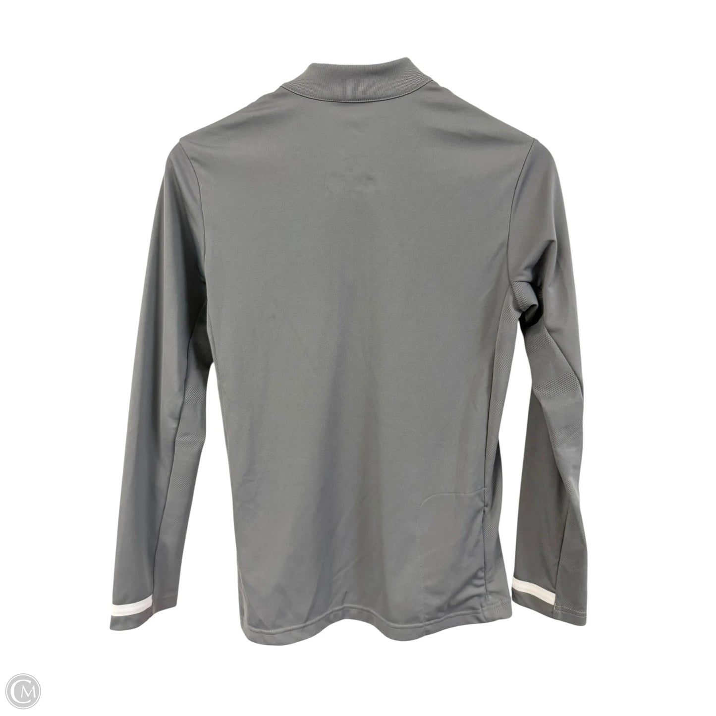 Athletic Top Long Sleeve Collar By Adidas In Grey, Size: S
