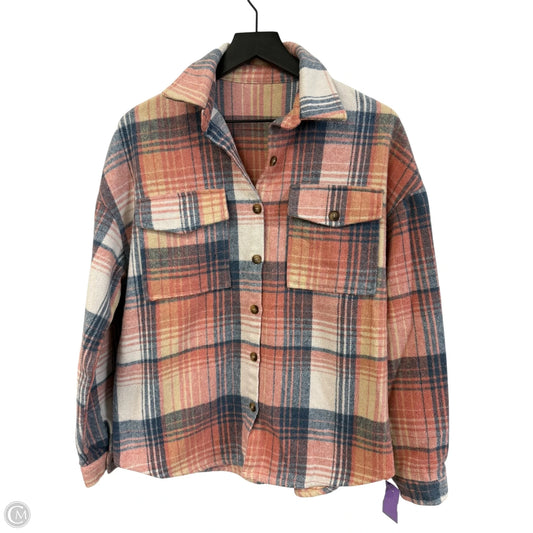Jacket Shirt By Clothes Mentor In Pink, Size: S