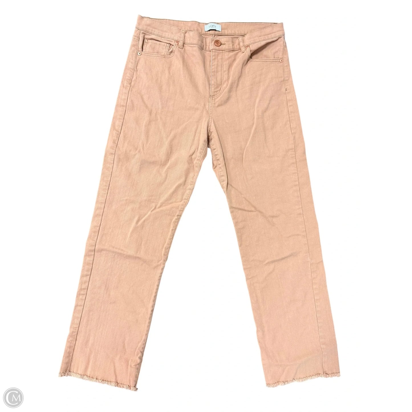 Jeans Straight By Loft In Brown Denim, Size: 10