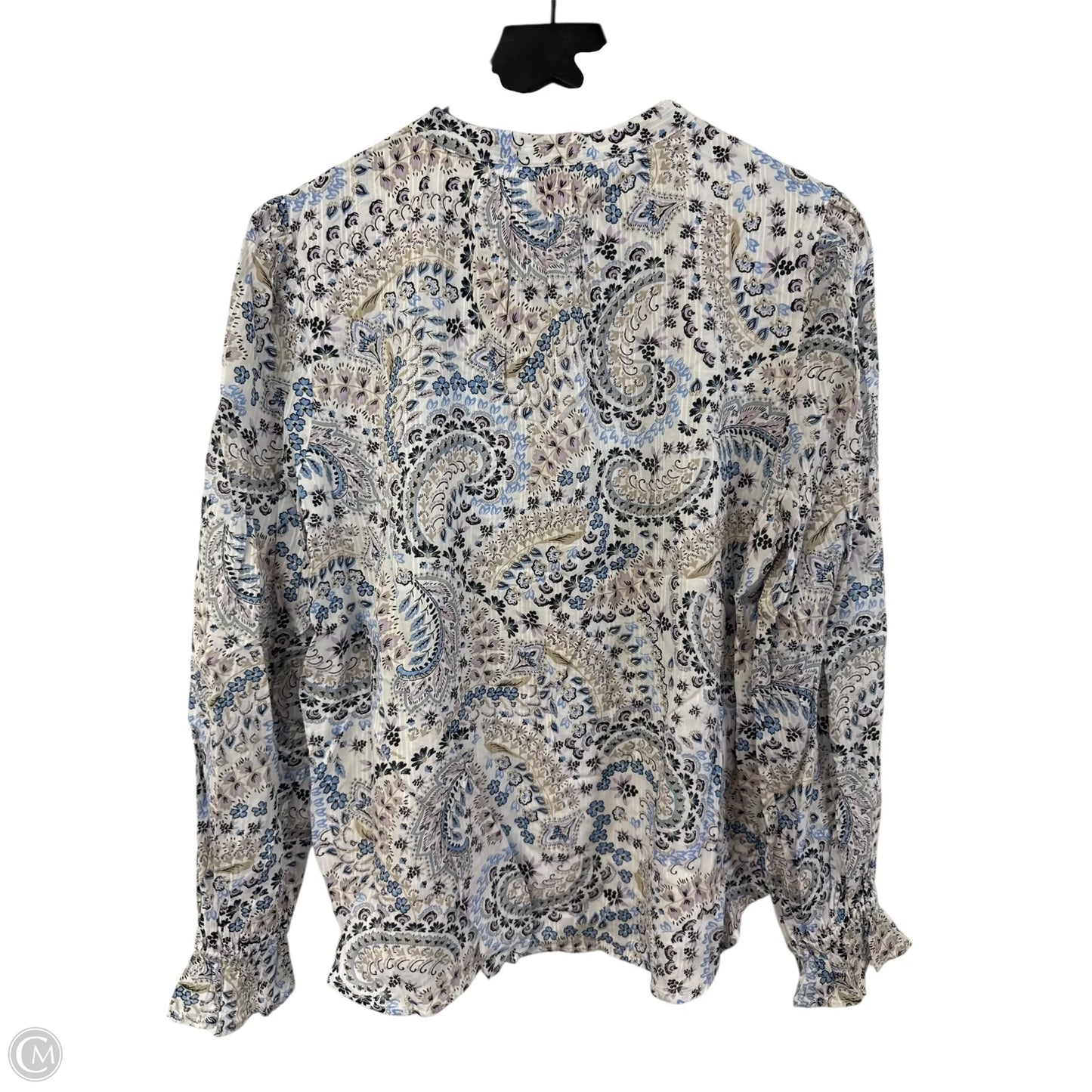 Top Long Sleeve By Loft In Blue & White, Size: M