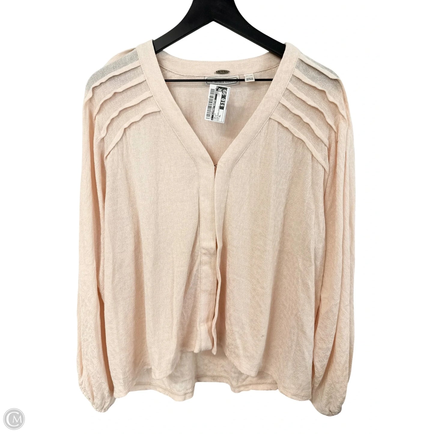 Top Long Sleeve By Clothes Mentor In Cream, Size: Xl