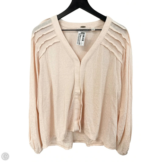 Top Long Sleeve By Clothes Mentor In Cream, Size: Xl