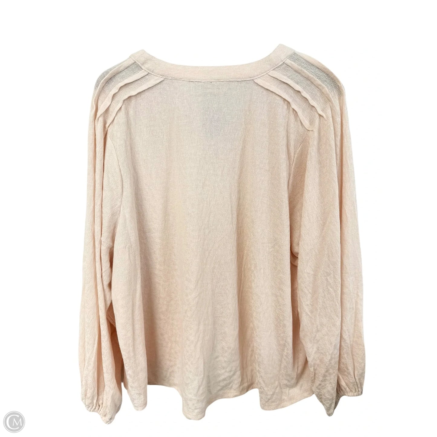 Top Long Sleeve By Clothes Mentor In Cream, Size: Xl