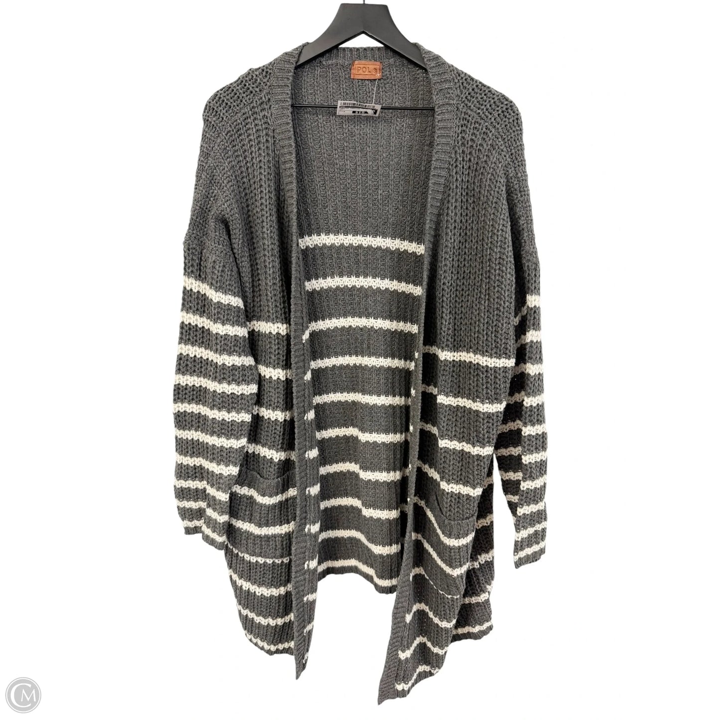 Sweater Cardigan By Pol In Grey, Size: S