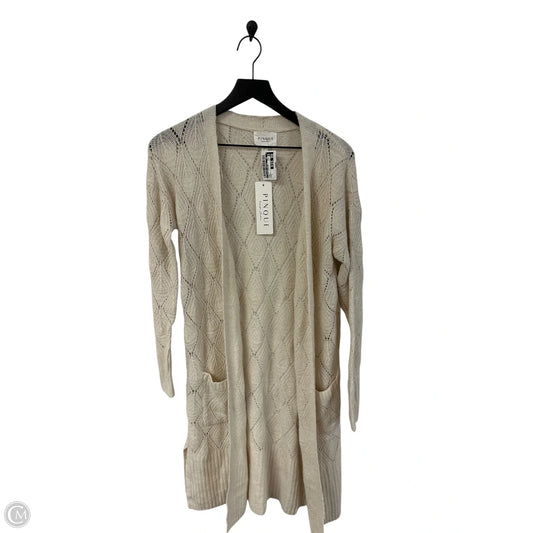 Sweater Cardigan By Clothes Mentor In Ivory, Size: S