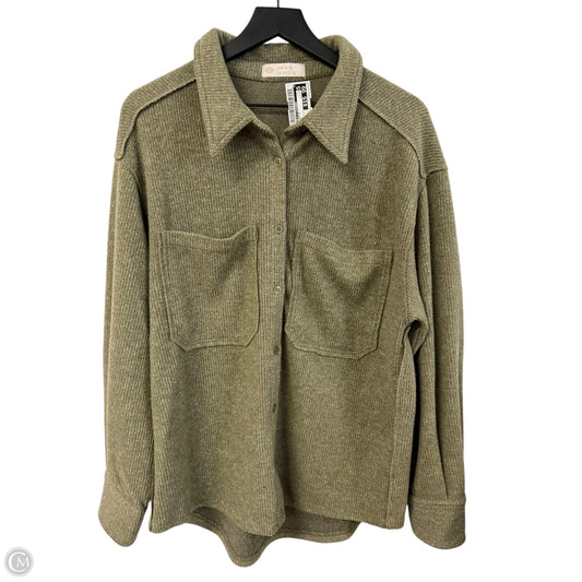Blouse Long Sleeve By Leela & Lavender In Green, Size: L