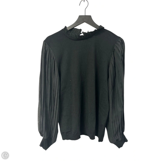 Top Long Sleeve By Adrianna Papell In Black, Size: L