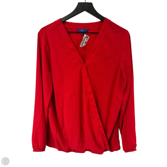 Top Long Sleeve By Apt 9 In Red, Size: L