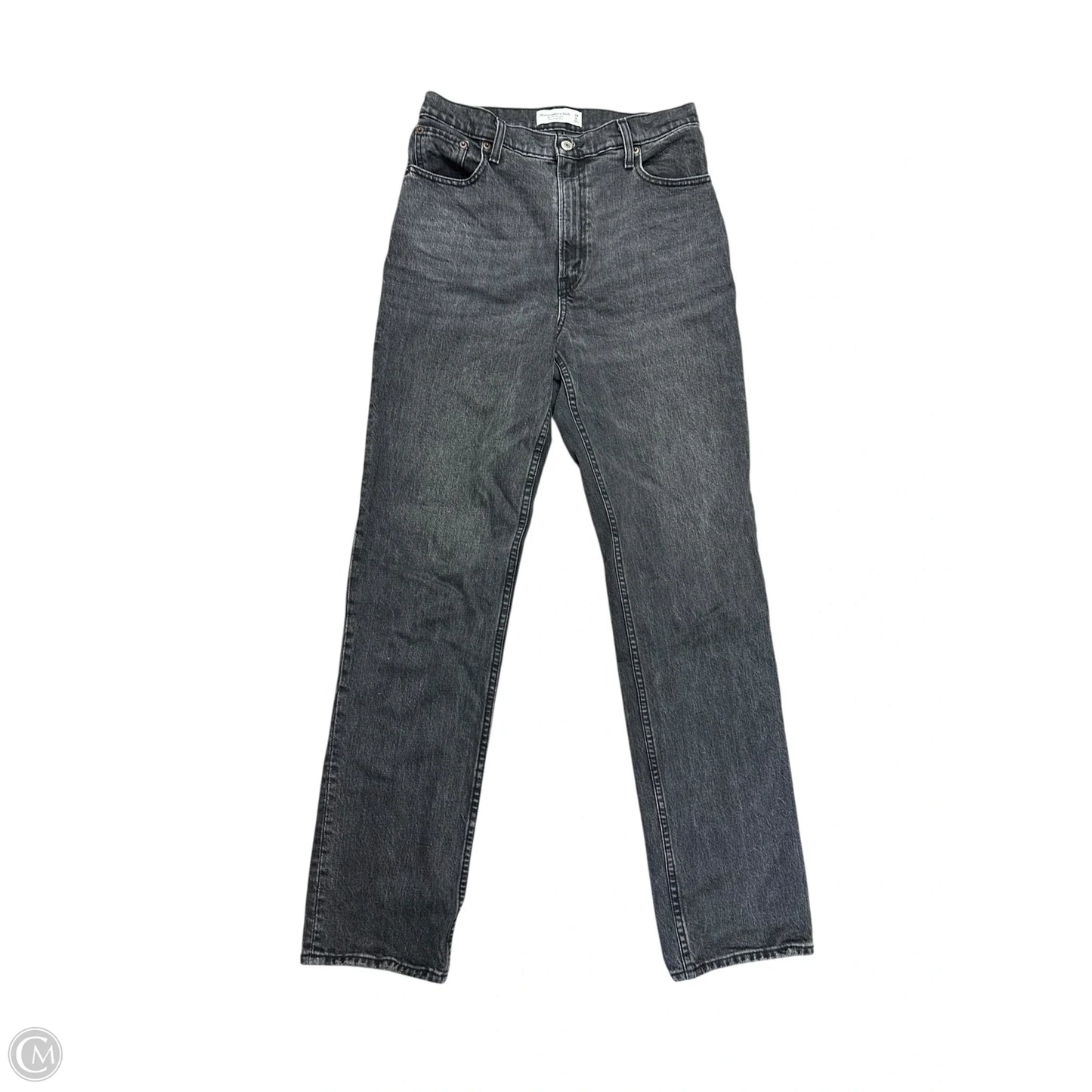 Jeans Straight By Abercrombie And Fitch In Black Denim, Size: 6