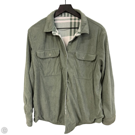Jacket Shirt By Clothes Mentor In Green, Size: L