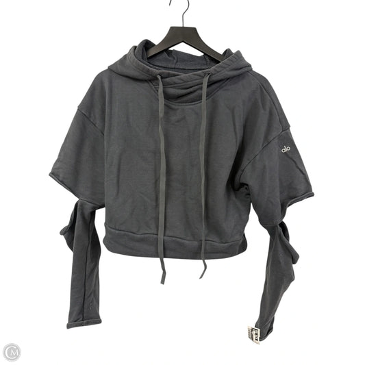 Athletic Sweatshirt Hoodie By Alo In Grey, Size: M