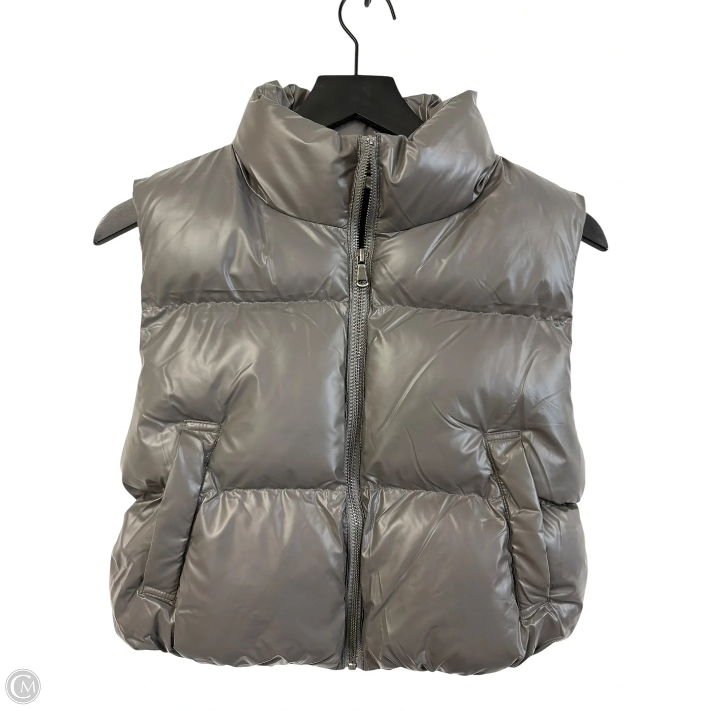 Vest Puffer & Quilted By Double Zero In Grey, Size: S