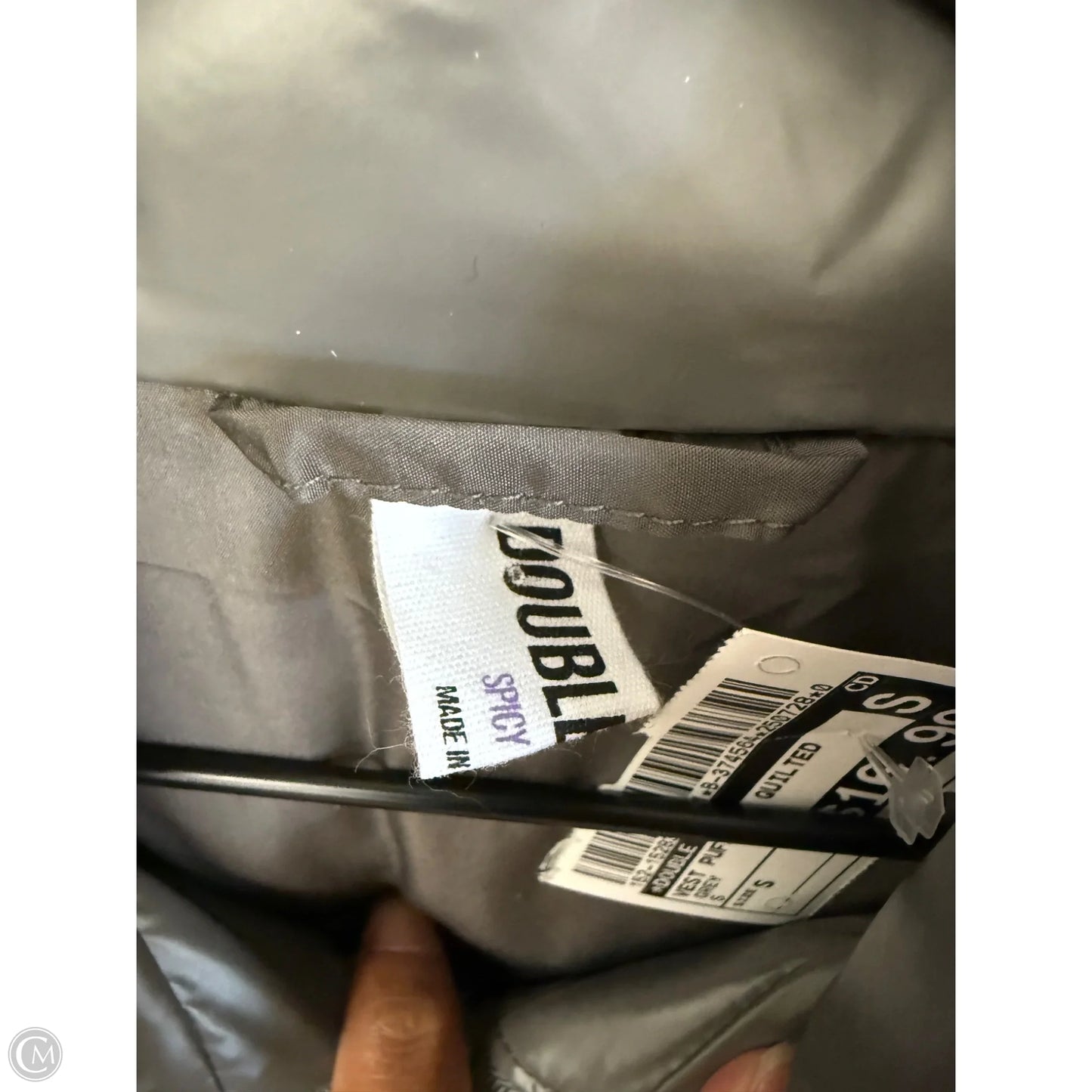 Vest Puffer & Quilted By Double Zero In Grey, Size: S
