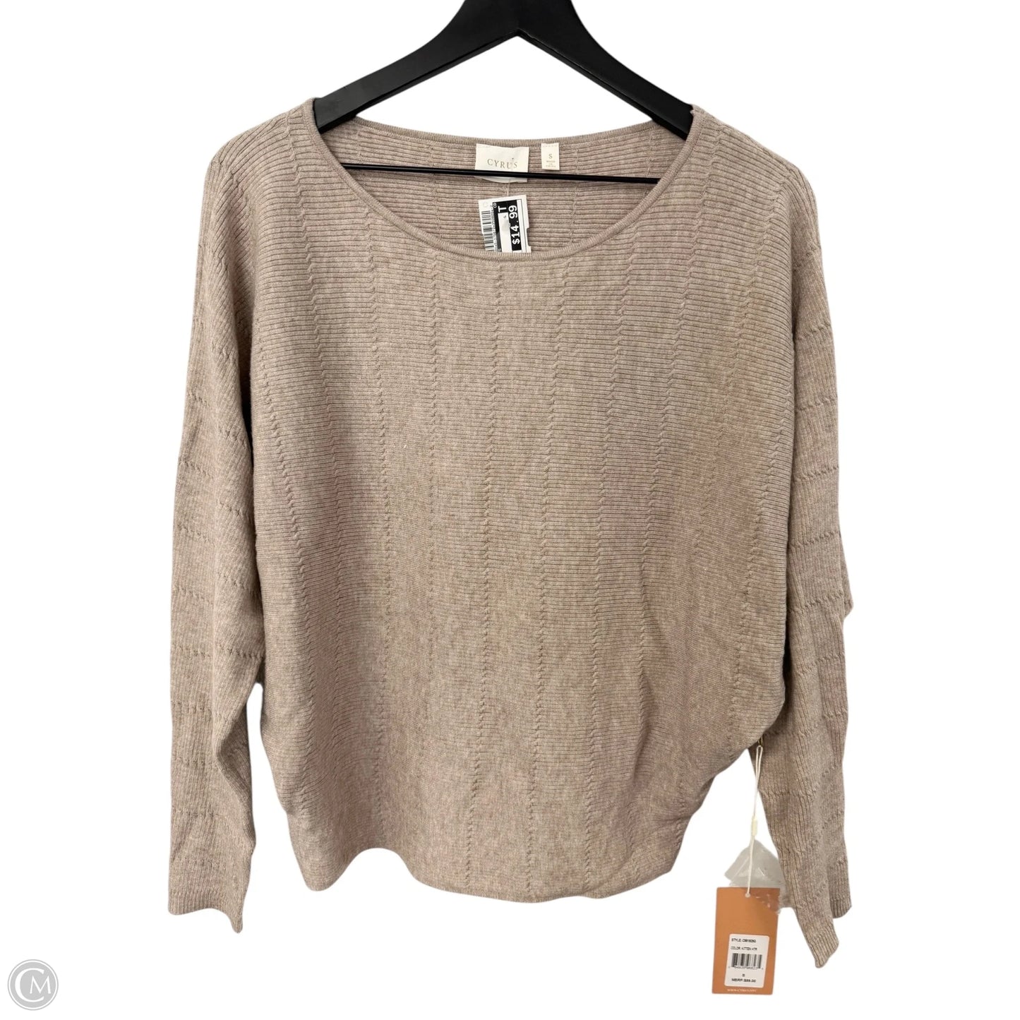 Sweater By Cyrus Knits In Tan, Size: S