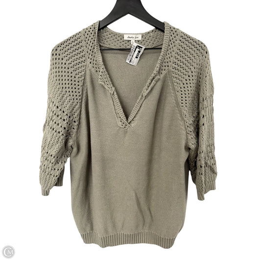 Sweater Short Sleeve By Clothes Mentor In Green, Size: L