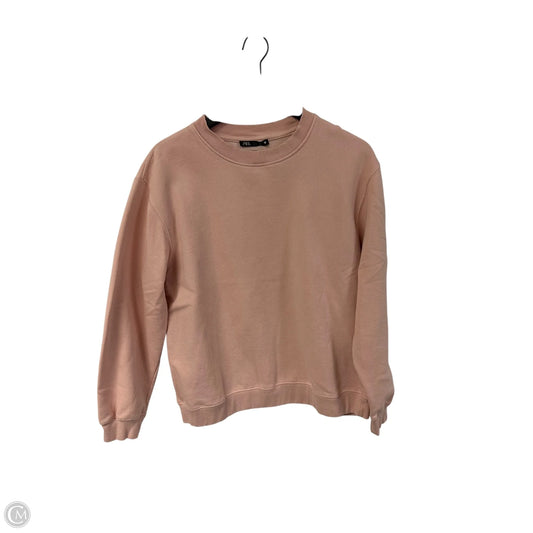 Sweatshirt Crewneck By Zara In Pink, Size: L