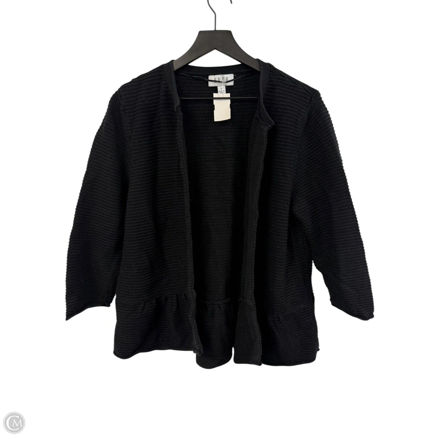 Sweater Cardigan By Elle In Black, Size: Xl