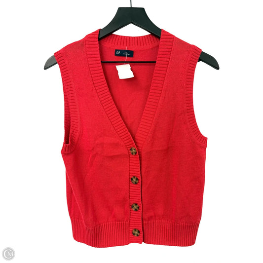 Vest Sweater By Gap In Red, Size: S