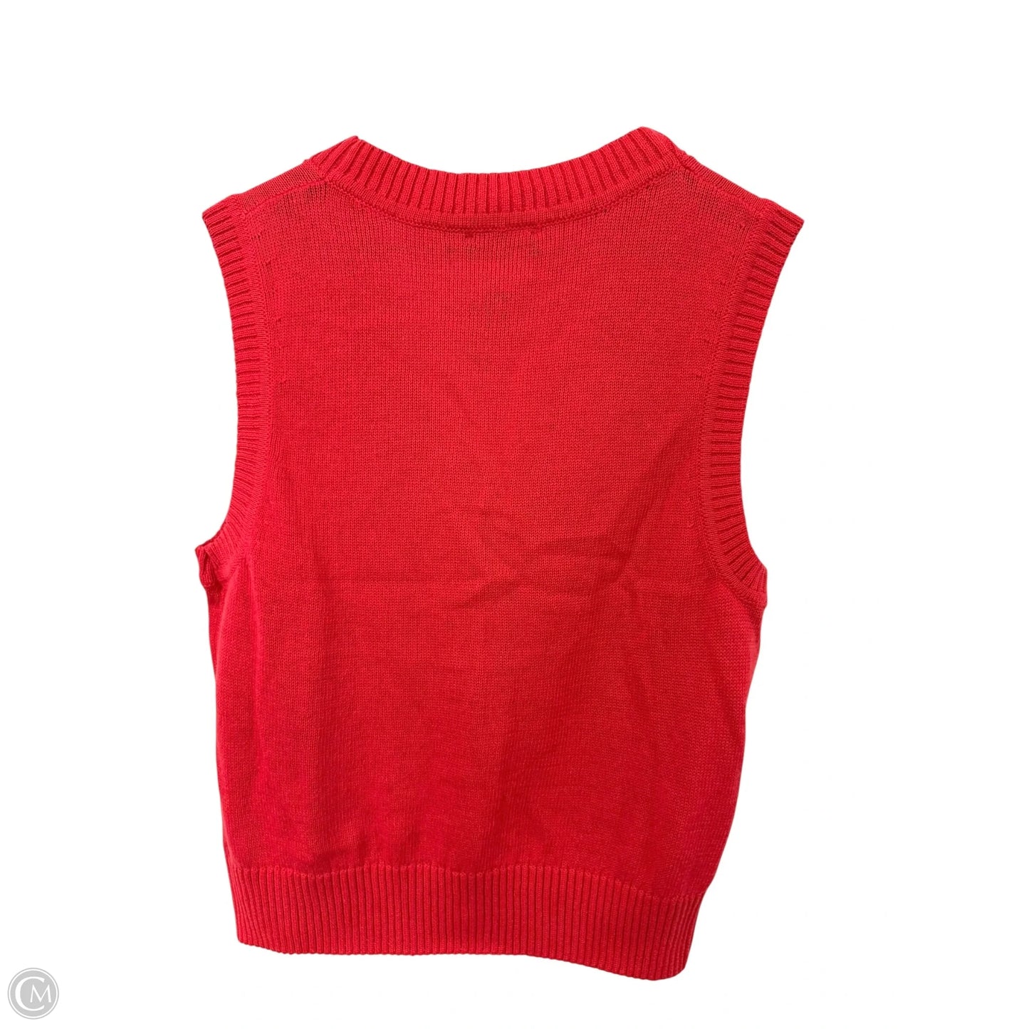 Vest Sweater By Gap In Red, Size: S